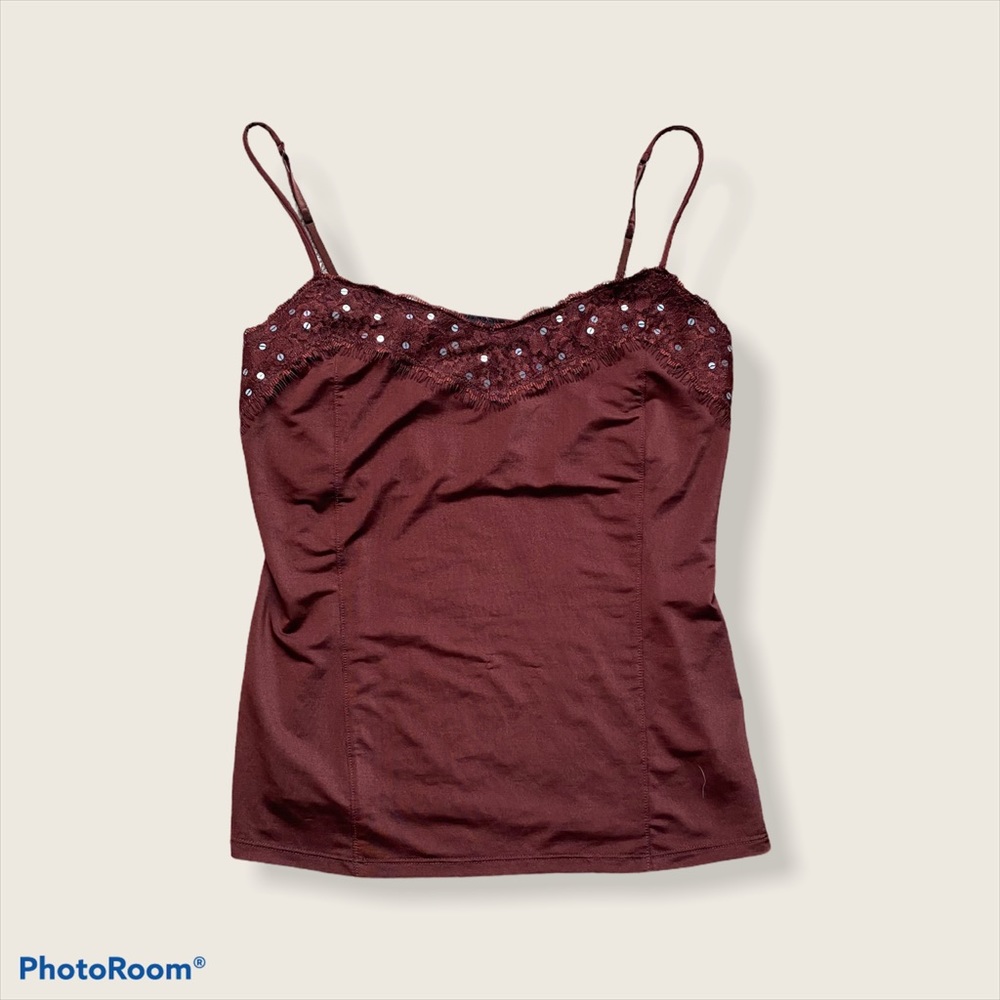 ~The Limited maroon/brown satin tank~